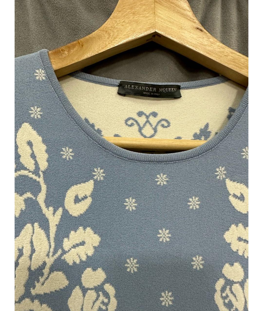 ALEXANDER MCQUEEN Голубое повседневное платье, фото 4