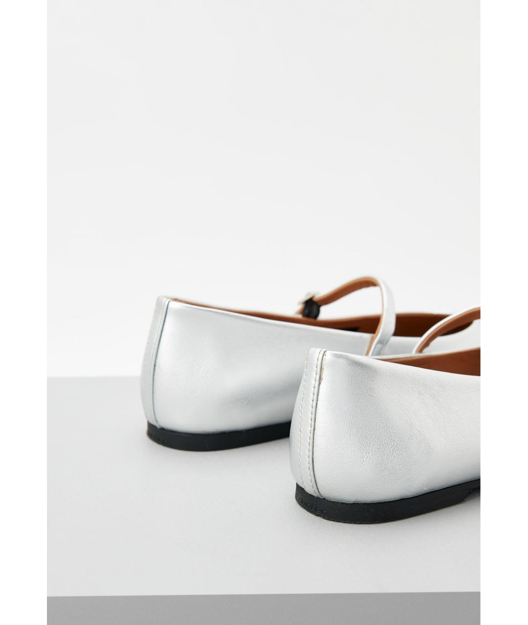 CALVIN KLEIN Серебряные кожаные балетки, фото 7