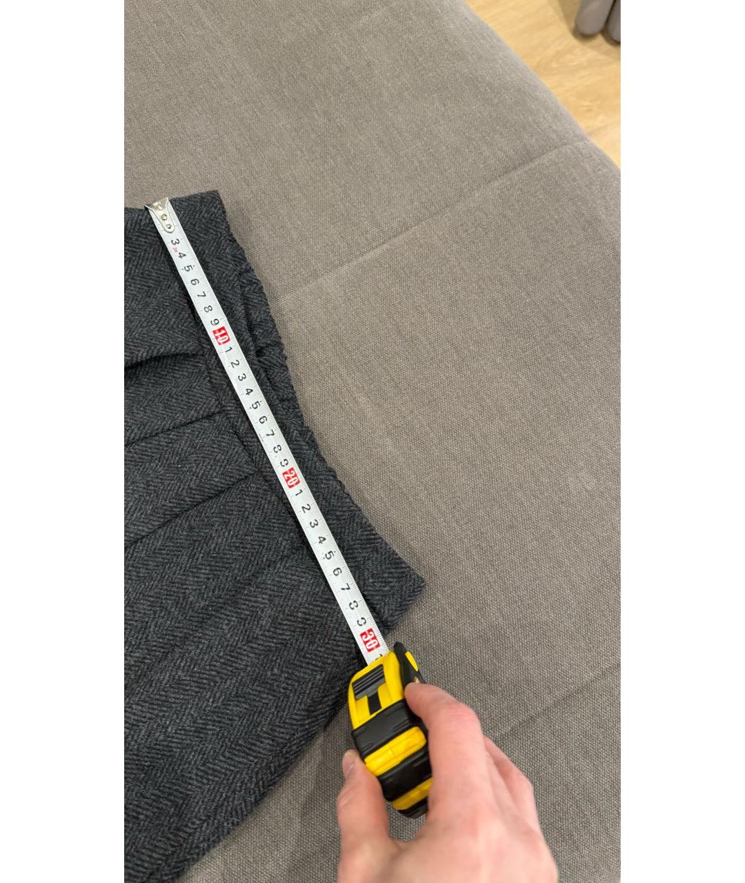 'S MAX MARA Серая шерстяная юбка миди, фото 6