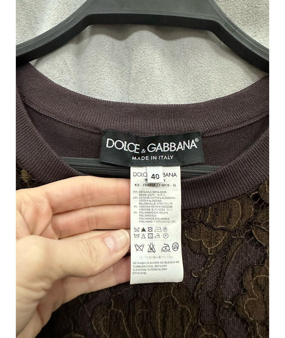 DOLCE&GABBANA Коричневая майка, фото 4