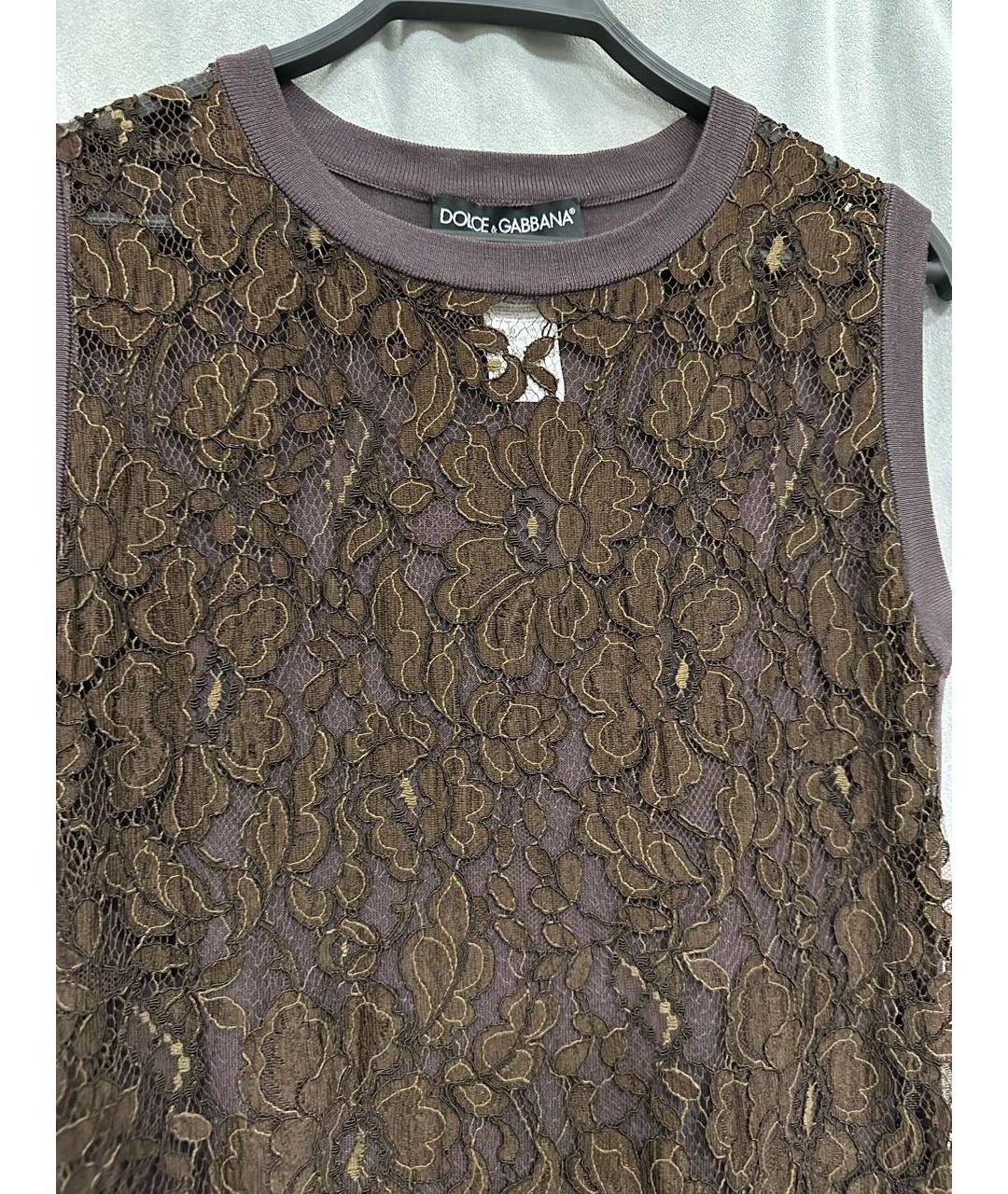 DOLCE&GABBANA Коричневая майка, фото 3