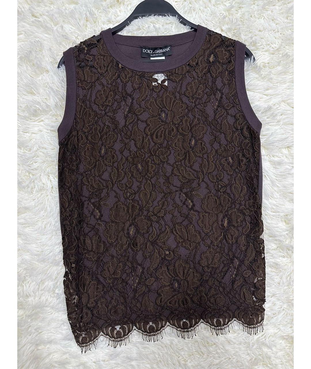 DOLCE&GABBANA Коричневая майка, фото 6
