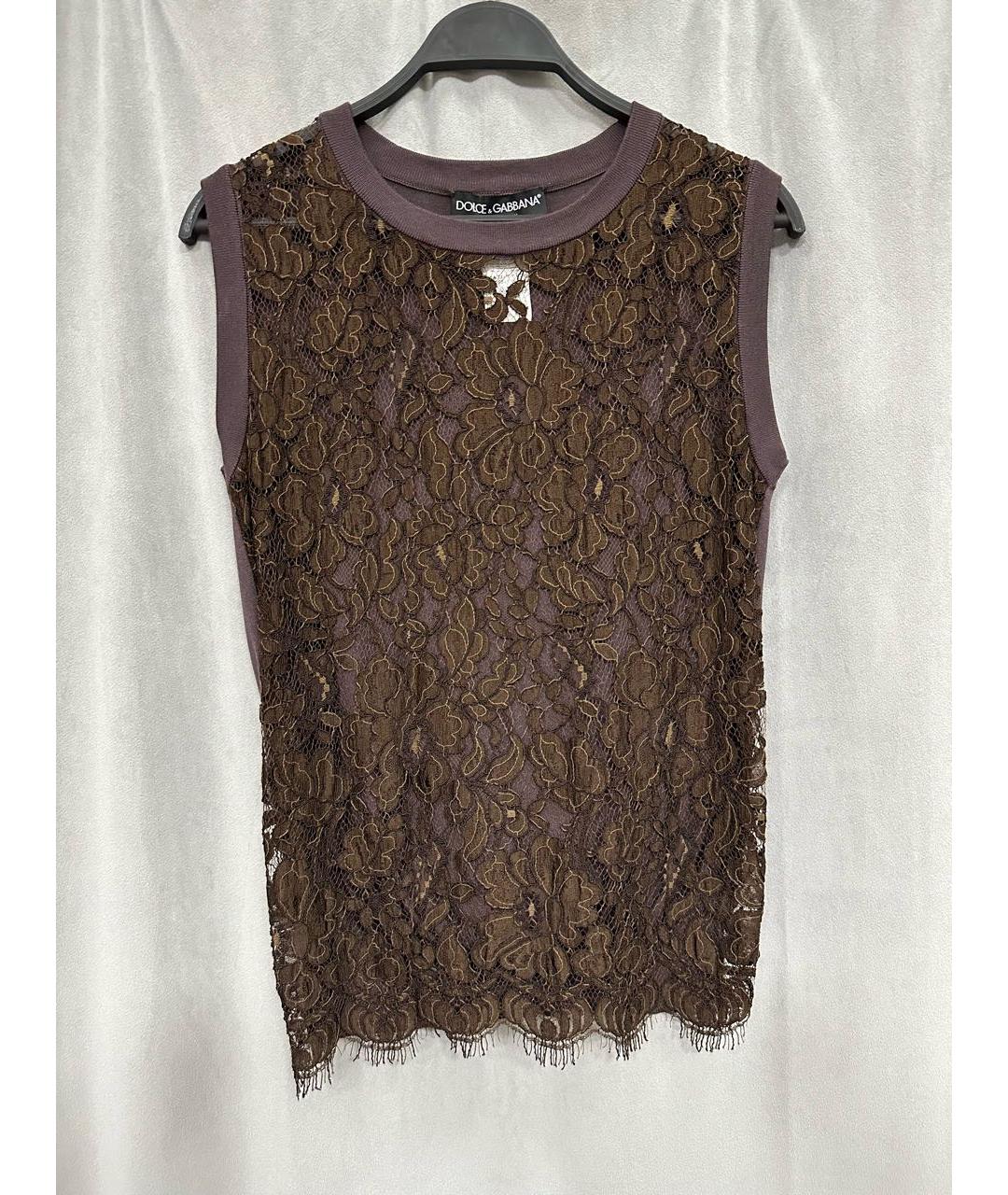 DOLCE&GABBANA Коричневая майка, фото 2