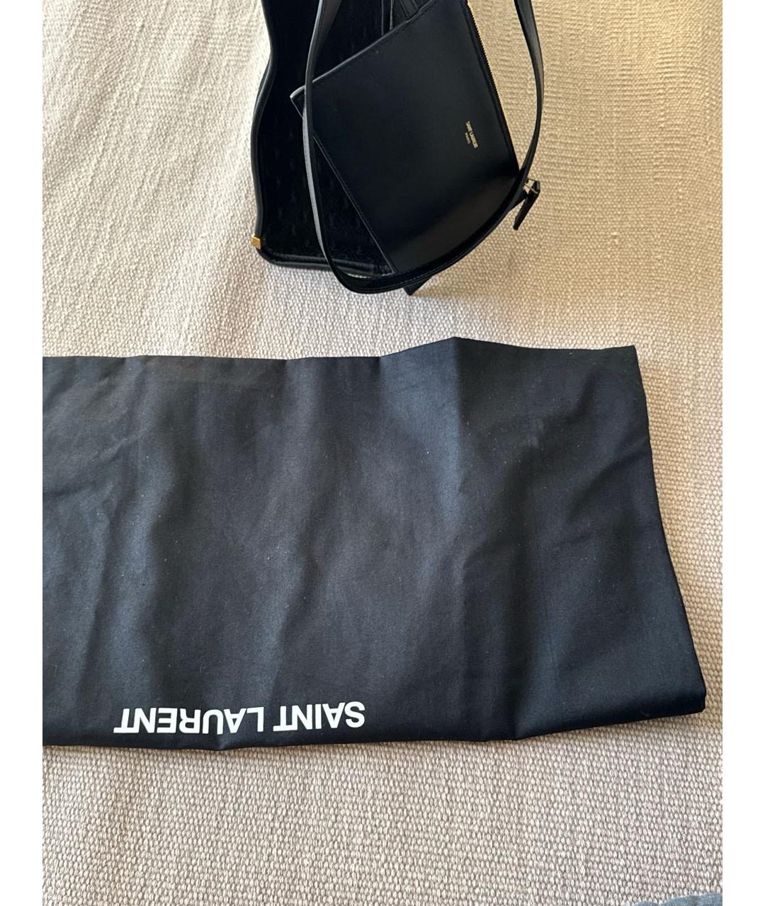 SAINT LAURENT Коричневая кожаная сумка с короткими ручками, фото 5