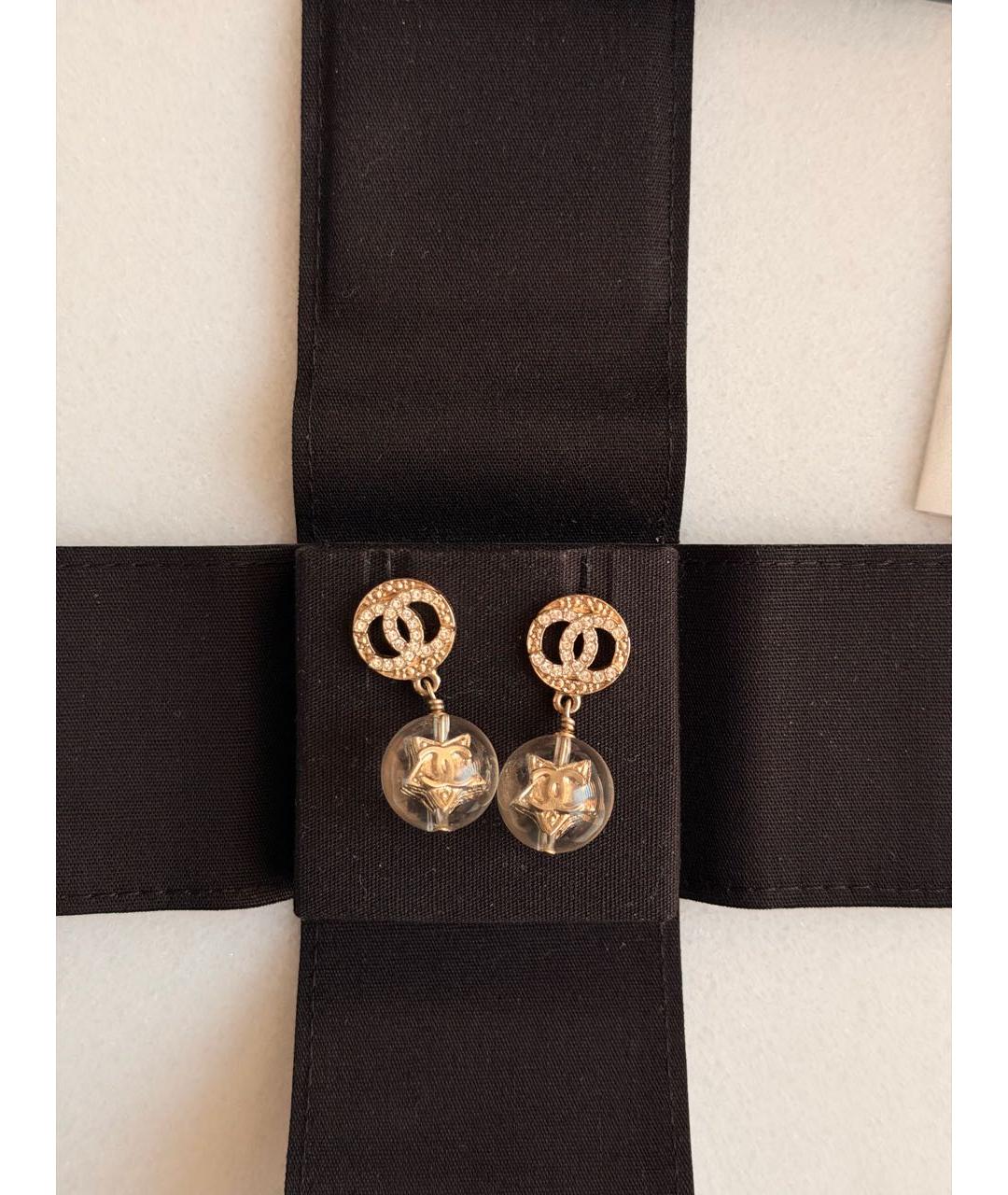 CHANEL Золотые металлические серьги, фото 3