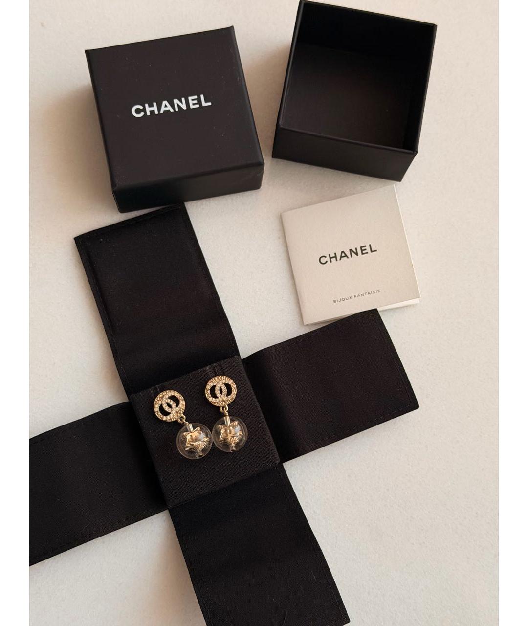 CHANEL Золотые металлические серьги, фото 5