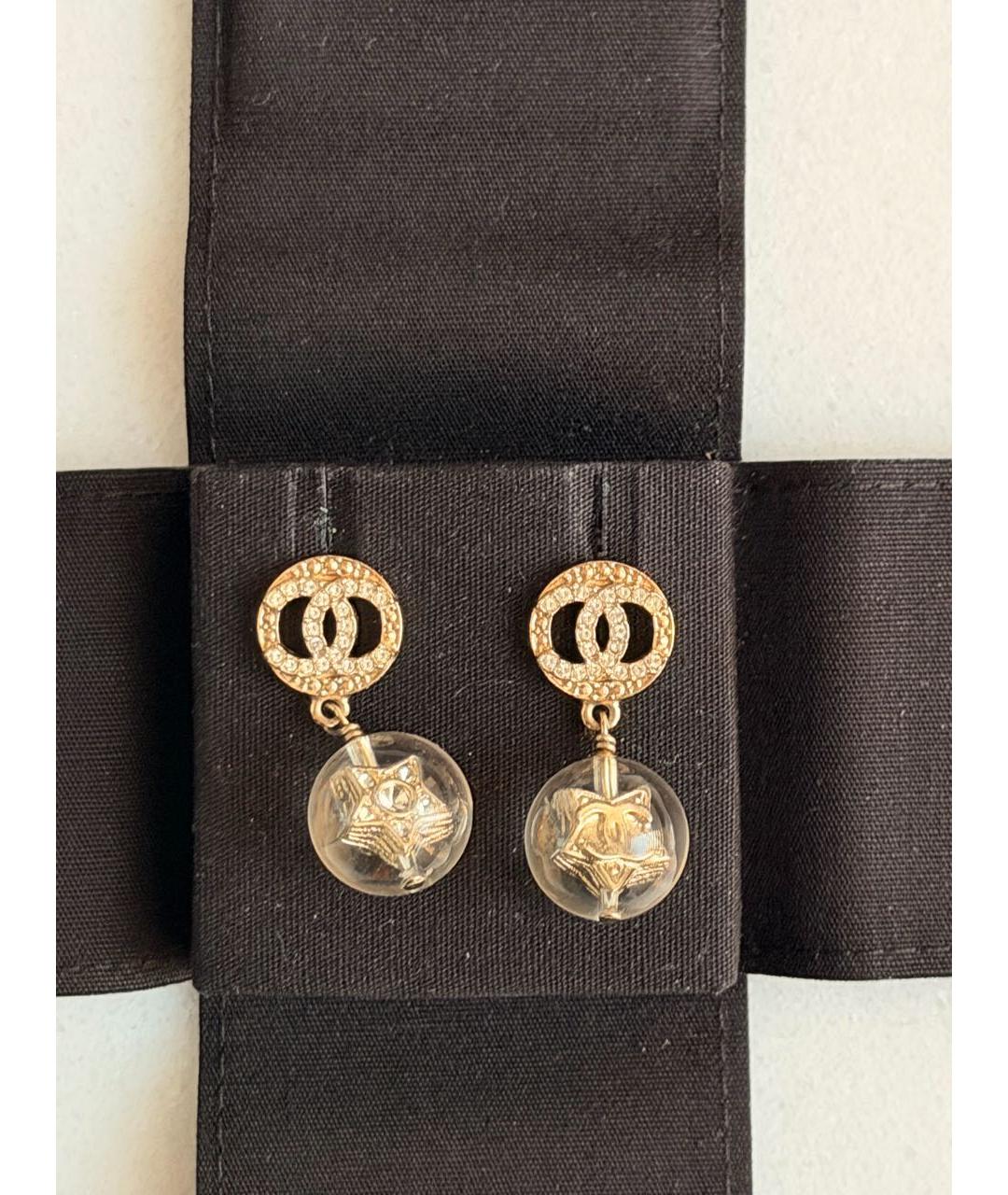 CHANEL Золотые металлические серьги, фото 8