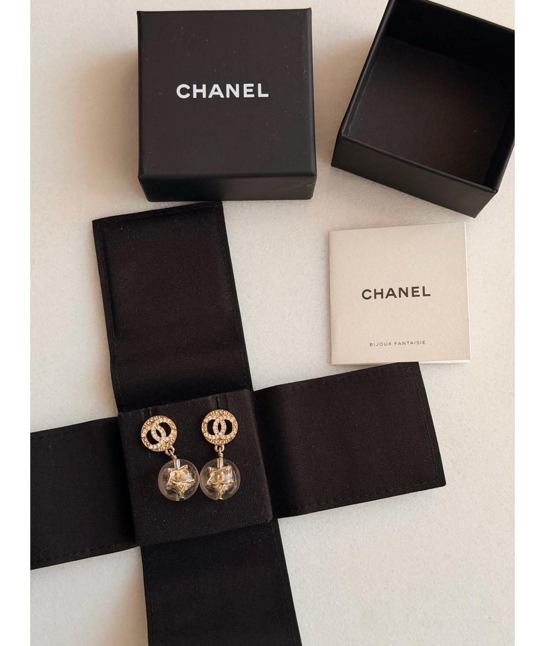 CHANEL Золотые металлические серьги, фото 4