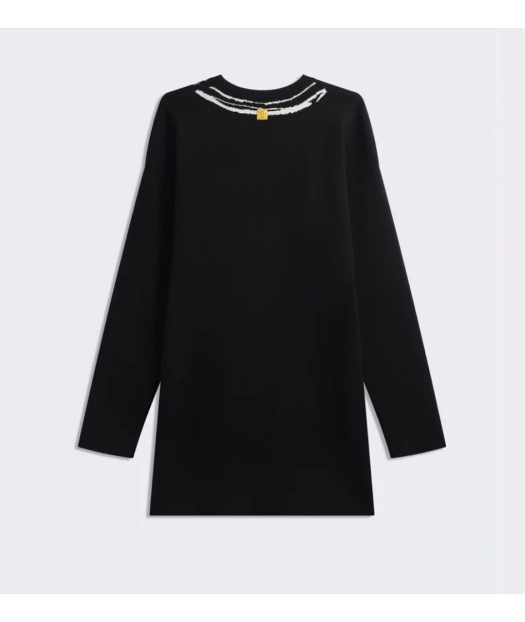 SCHIAPARELLI Черное шерстяное повседневное платье, фото 3