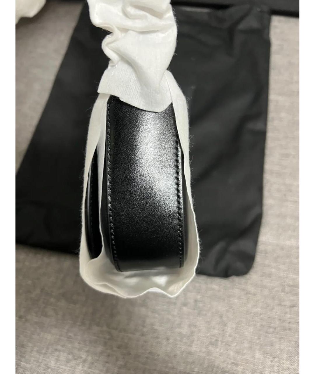 SAINT LAURENT Черная кожаная сумка с короткими ручками, фото 6