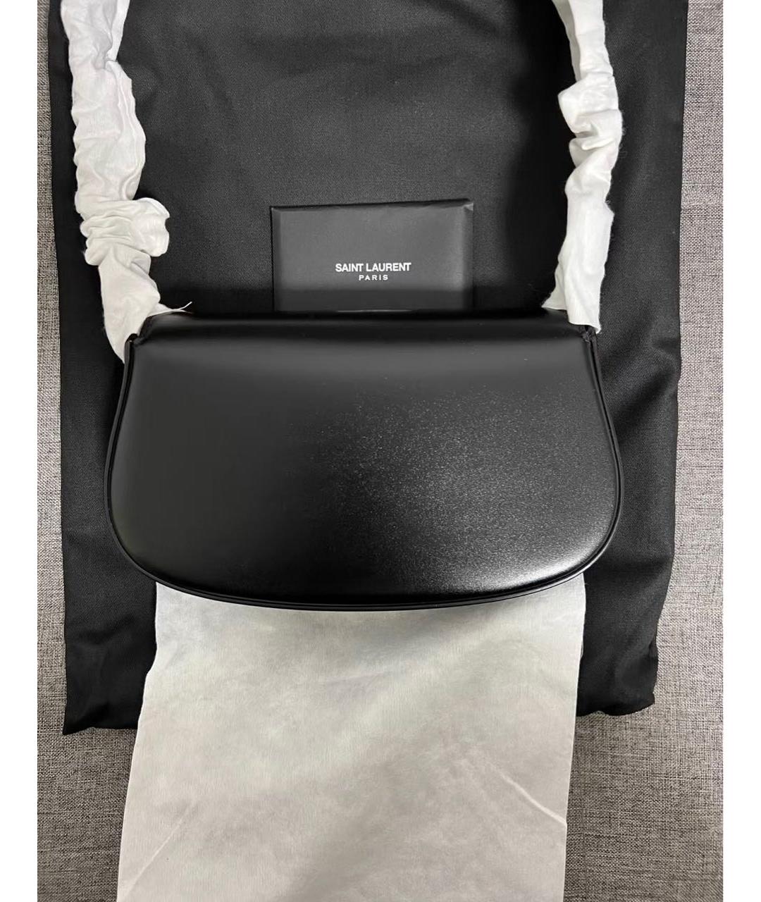 SAINT LAURENT Черная кожаная сумка с короткими ручками, фото 3