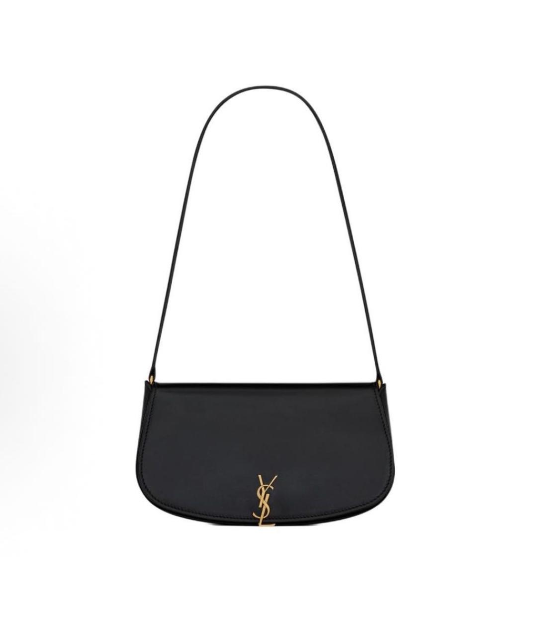 SAINT LAURENT Черная кожаная сумка с короткими ручками, фото 8