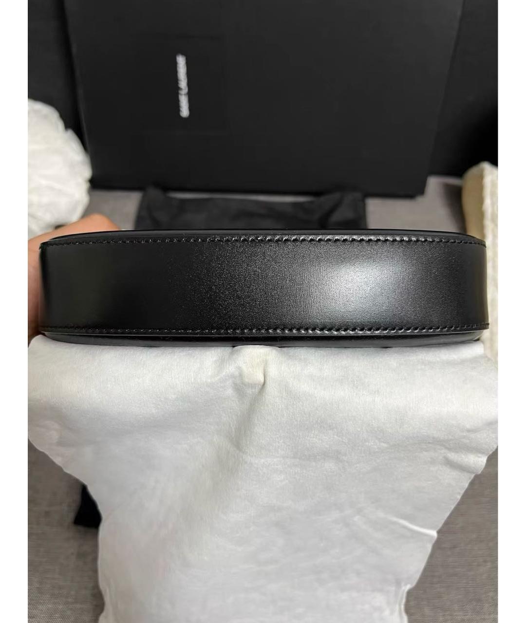 SAINT LAURENT Черная кожаная сумка с короткими ручками, фото 4