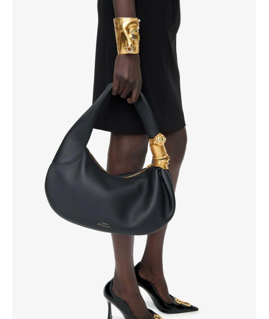 SCHIAPARELLI Черная кожаная сумка через плечо, фото 2