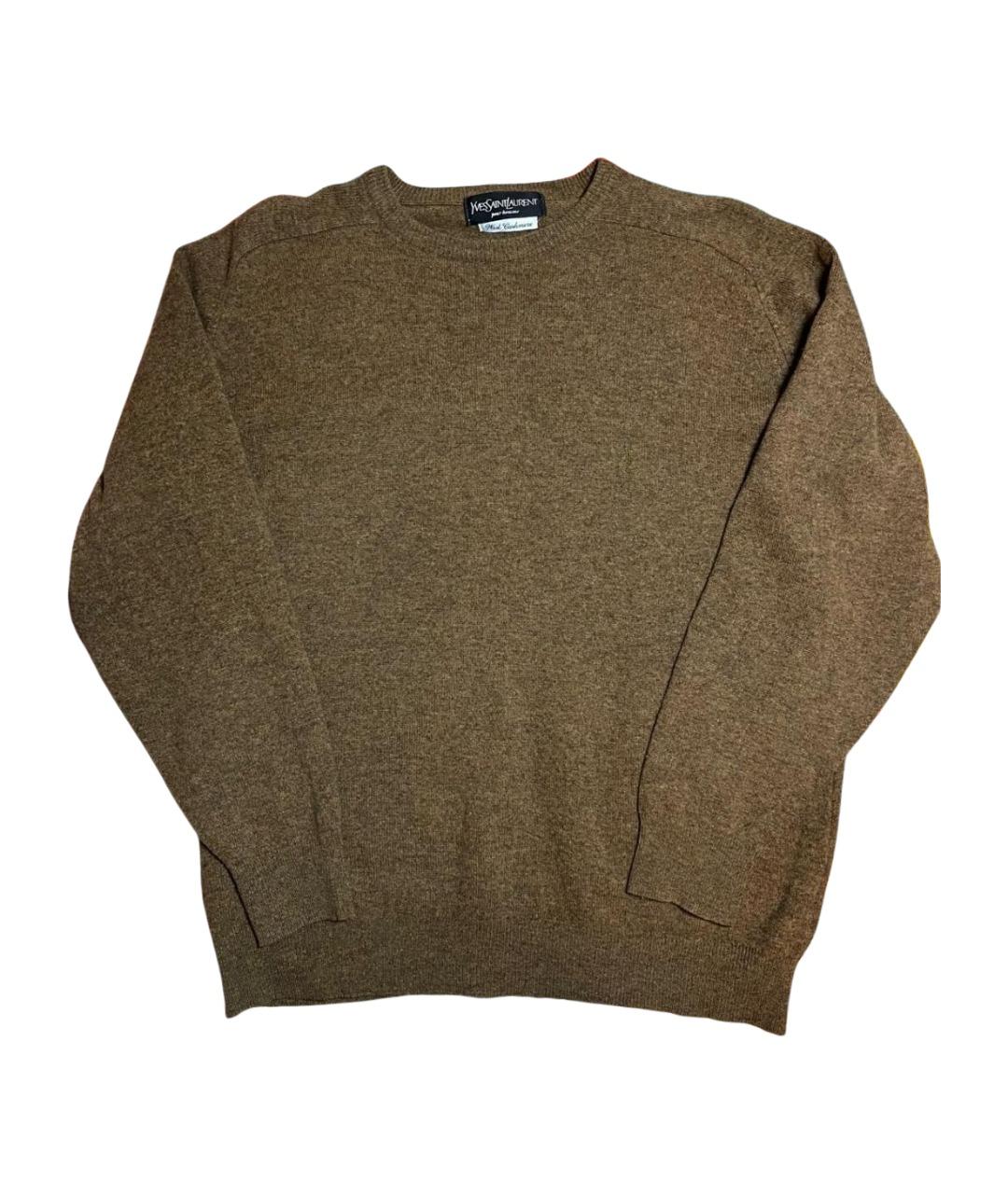 SAINT LAURENT Бежевый кашемировый джемпер / свитер, фото 1