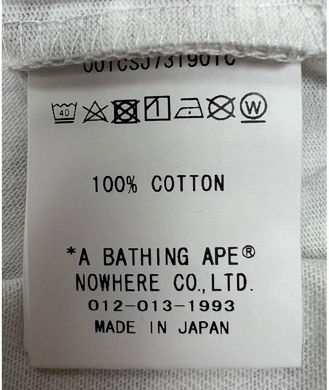 BAPE Белая хлопковая футболка, фото 5