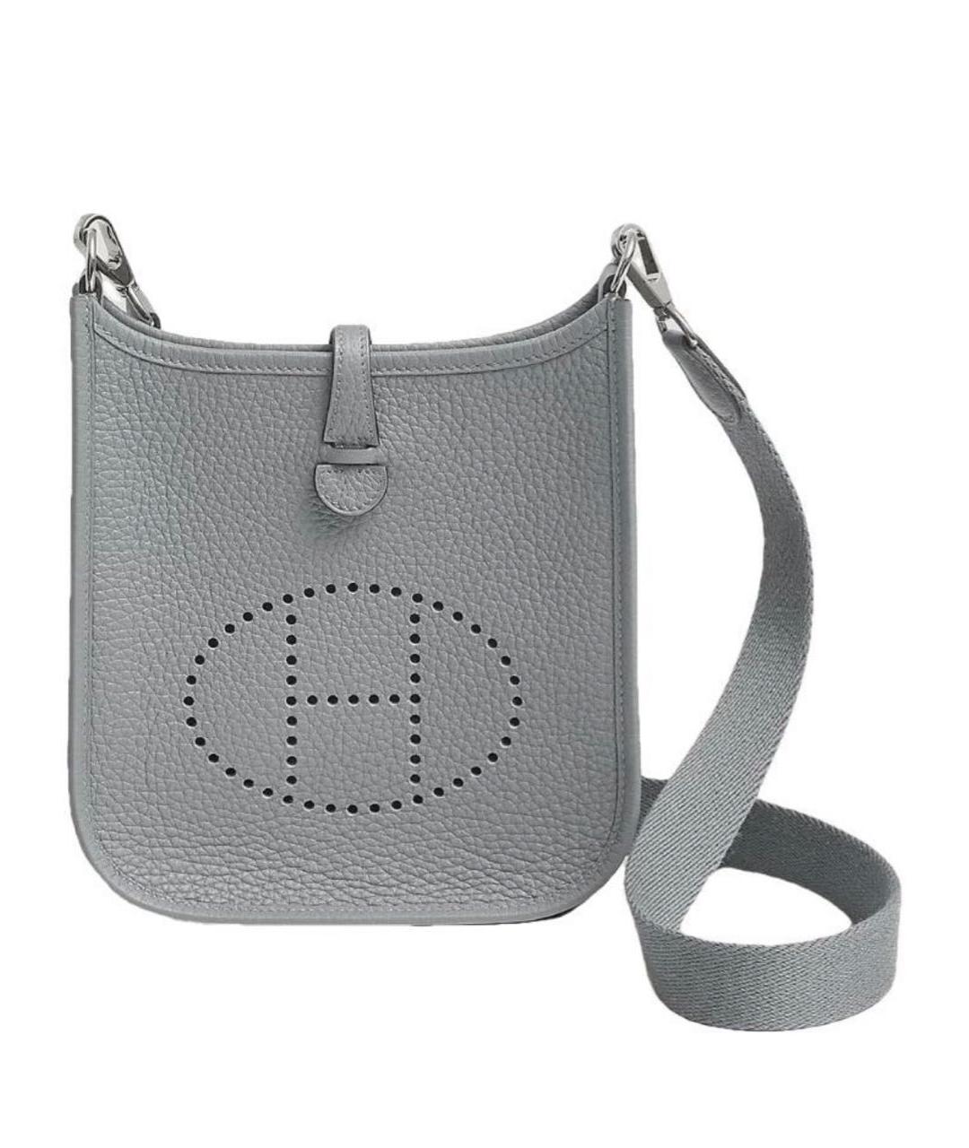 HERMES Серая кожаная сумка через плечо, фото 3