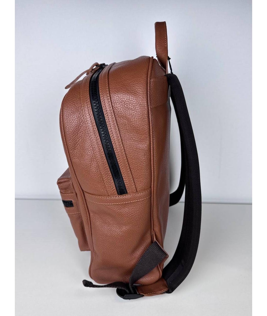 KITON Коричневый кожаный рюкзак, фото 2