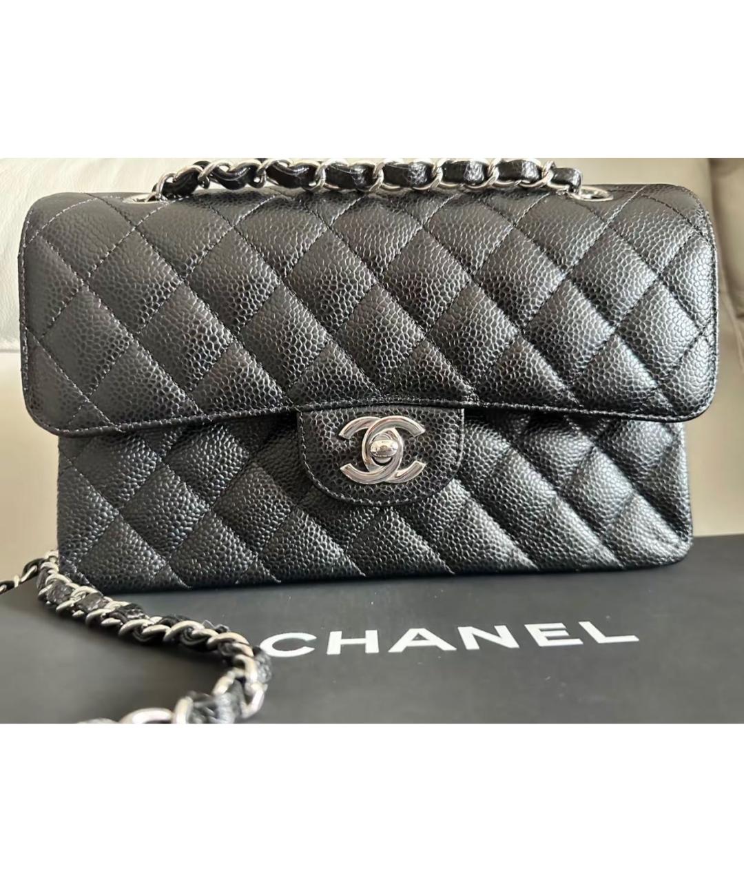 CHANEL Черная кожаная сумка через плечо, фото 8