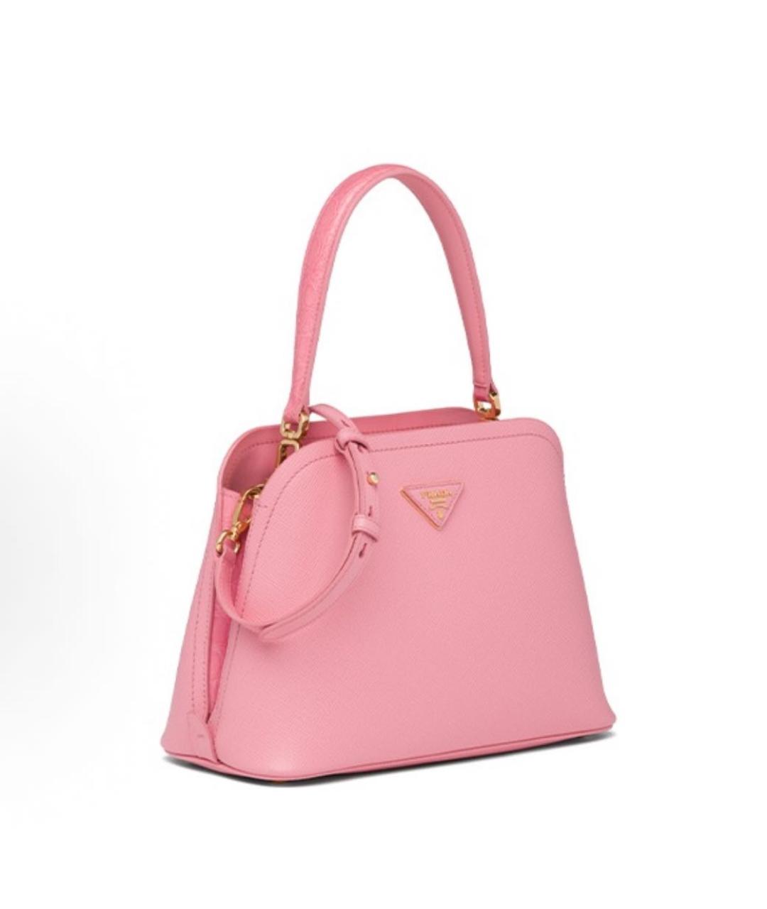 PRADA Розовая кожаная сумка с короткими ручками, фото 2
