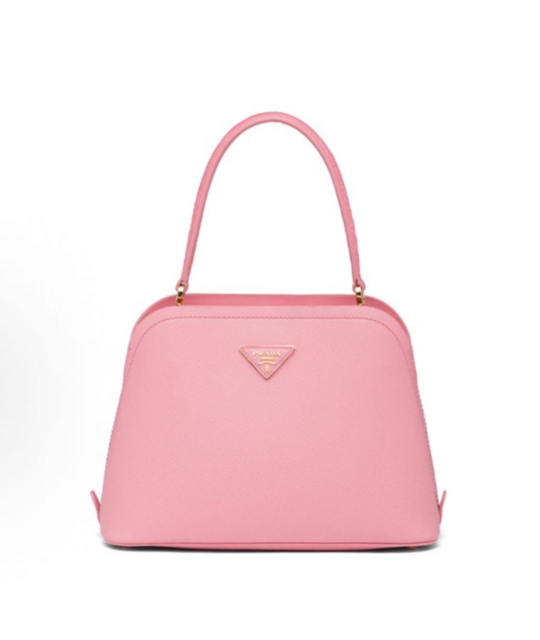 PRADA Розовая кожаная сумка с короткими ручками, фото 7