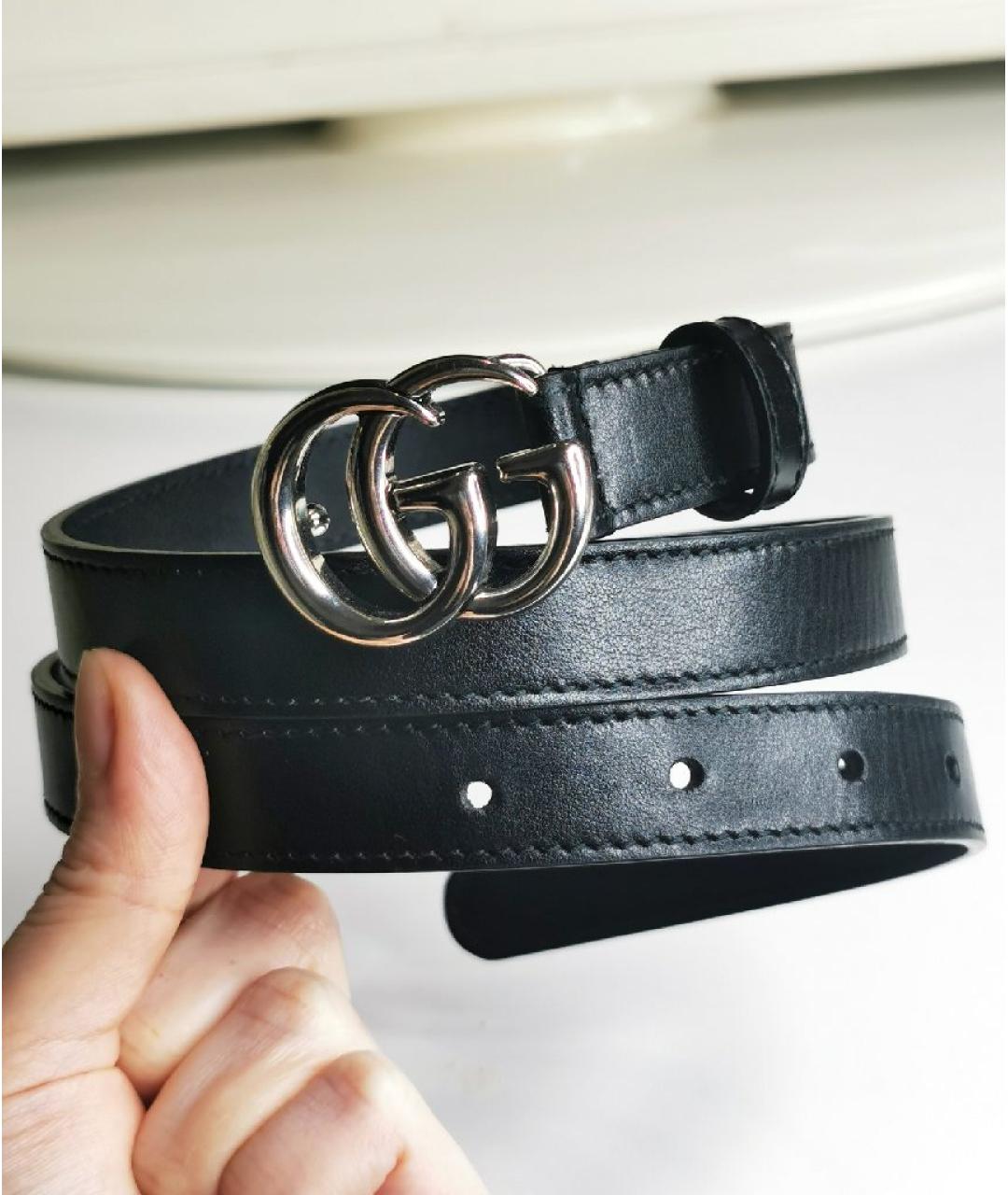 GUCCI Черный кожаный ремень, фото 5