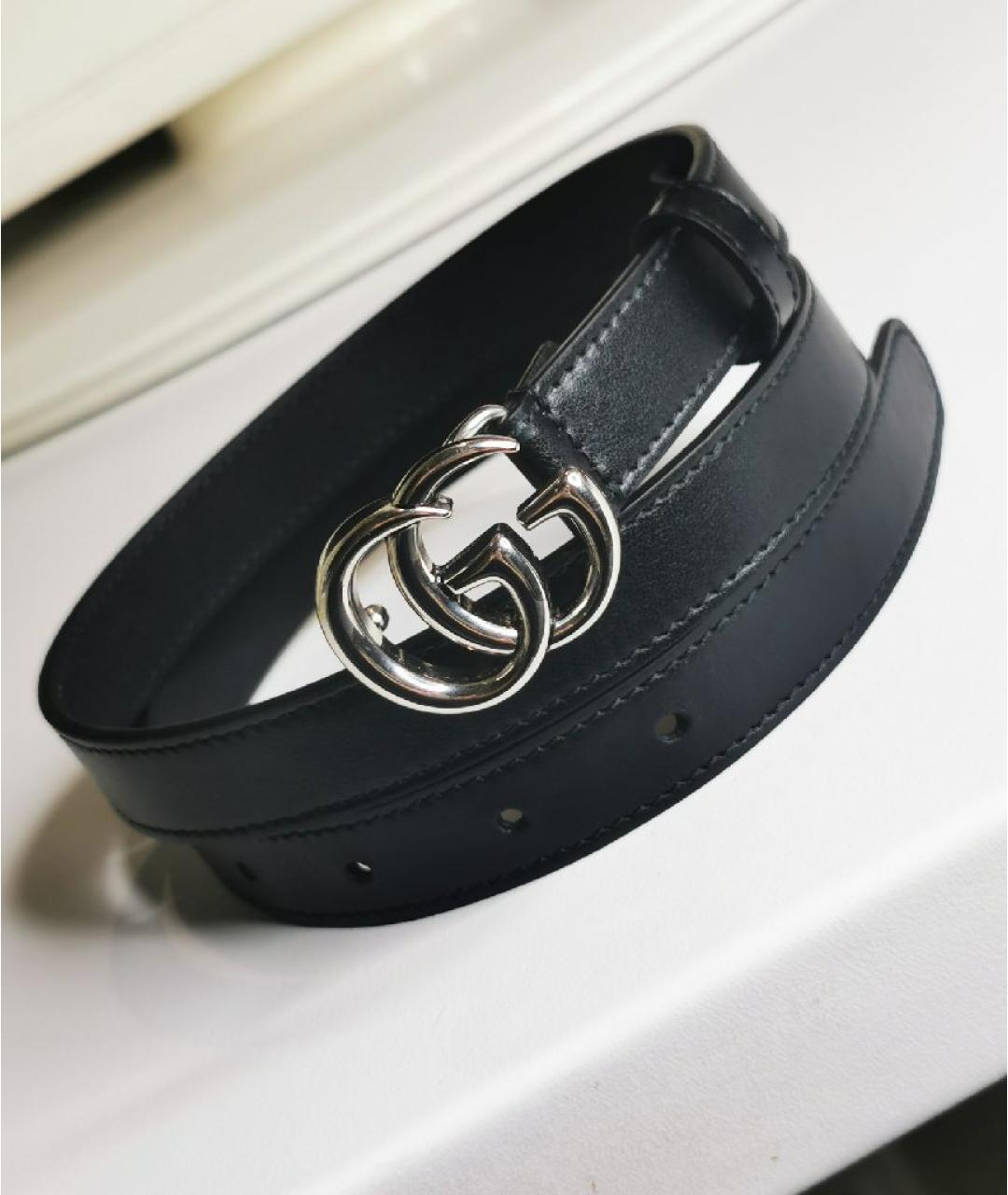 GUCCI Черный кожаный ремень, фото 3