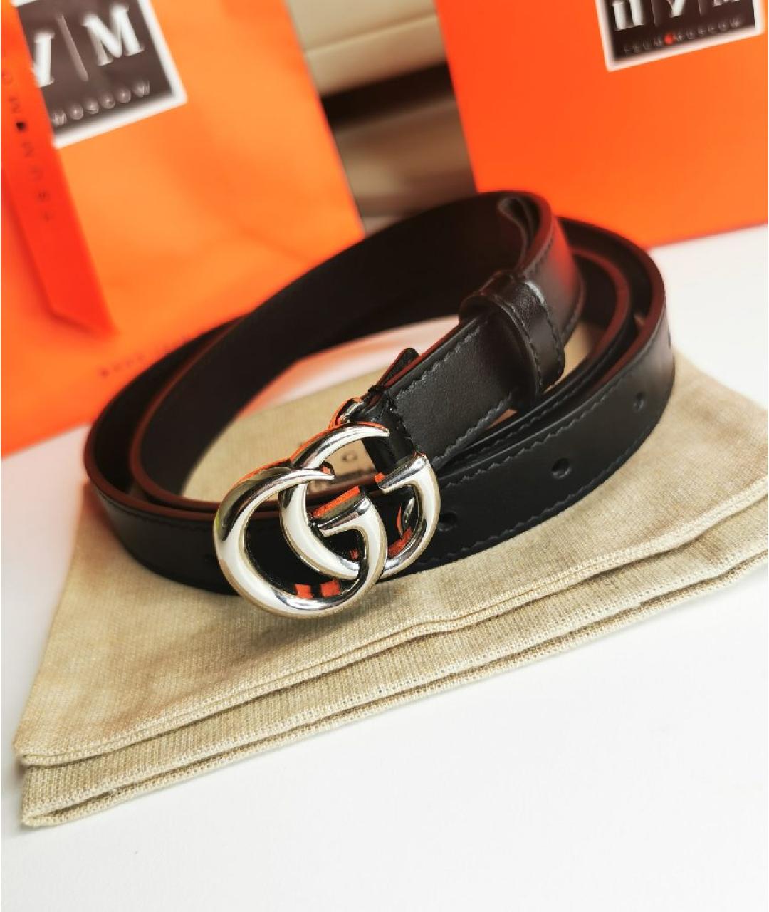 GUCCI Черный кожаный ремень, фото 8