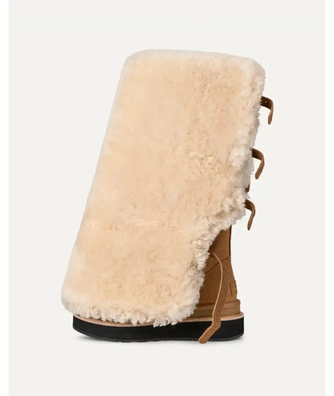 UGG AUSTRALIA Бежевые кожаные ботфорты, фото 3