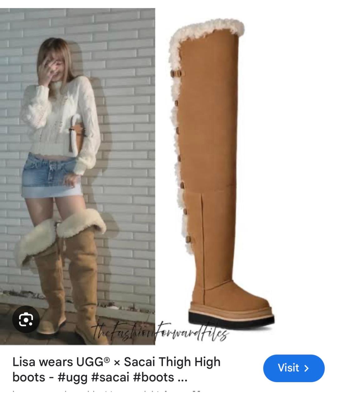 UGG AUSTRALIA Бежевые кожаные ботфорты, фото 9