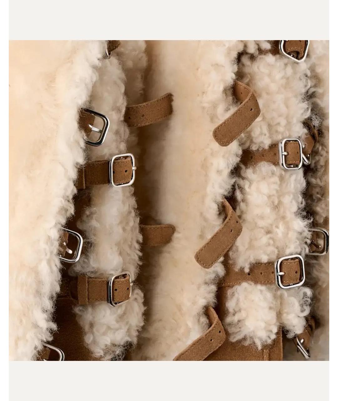 UGG AUSTRALIA Бежевые кожаные ботфорты, фото 6