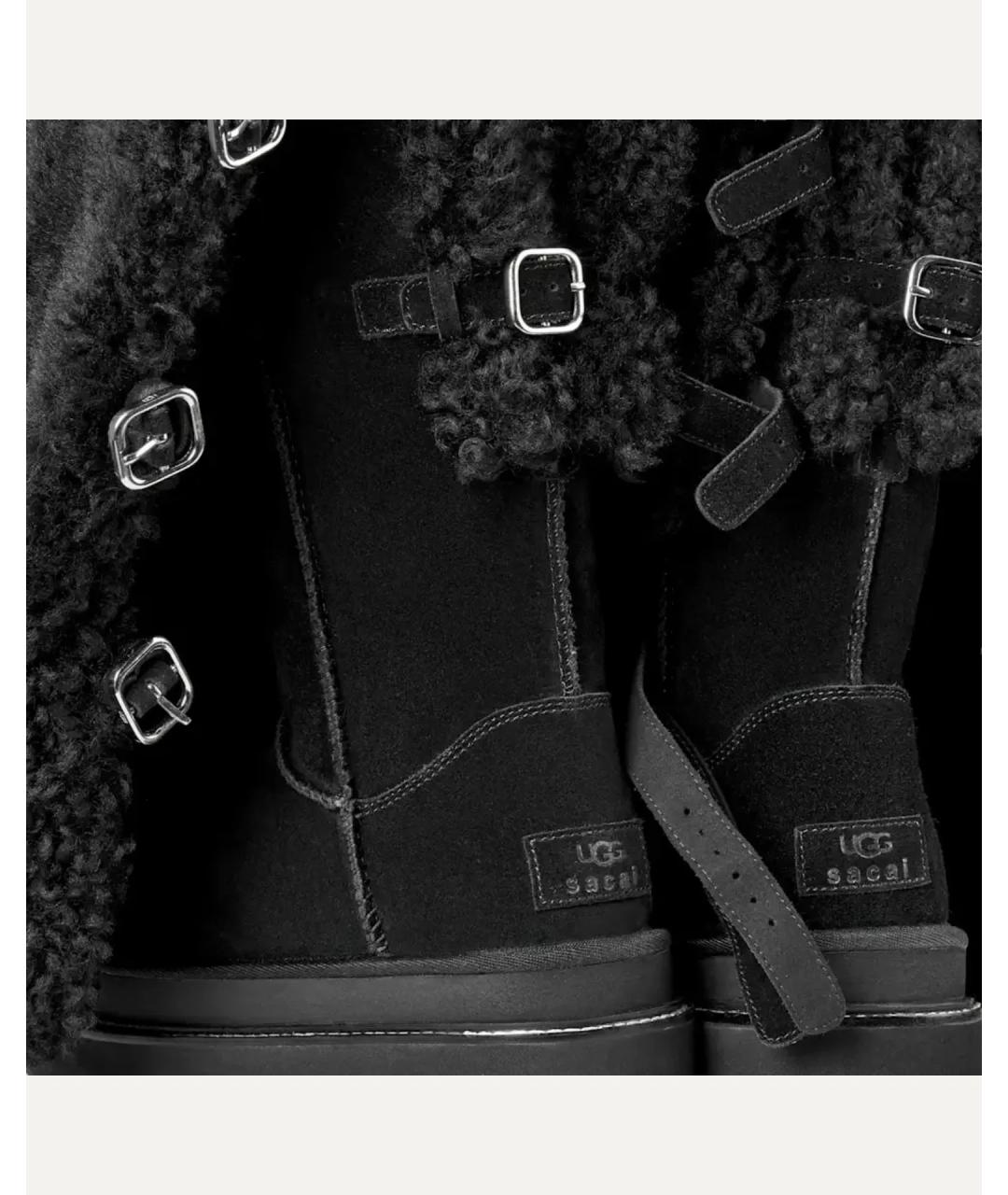 SACAI Черные кожаные ботфорты, фото 7