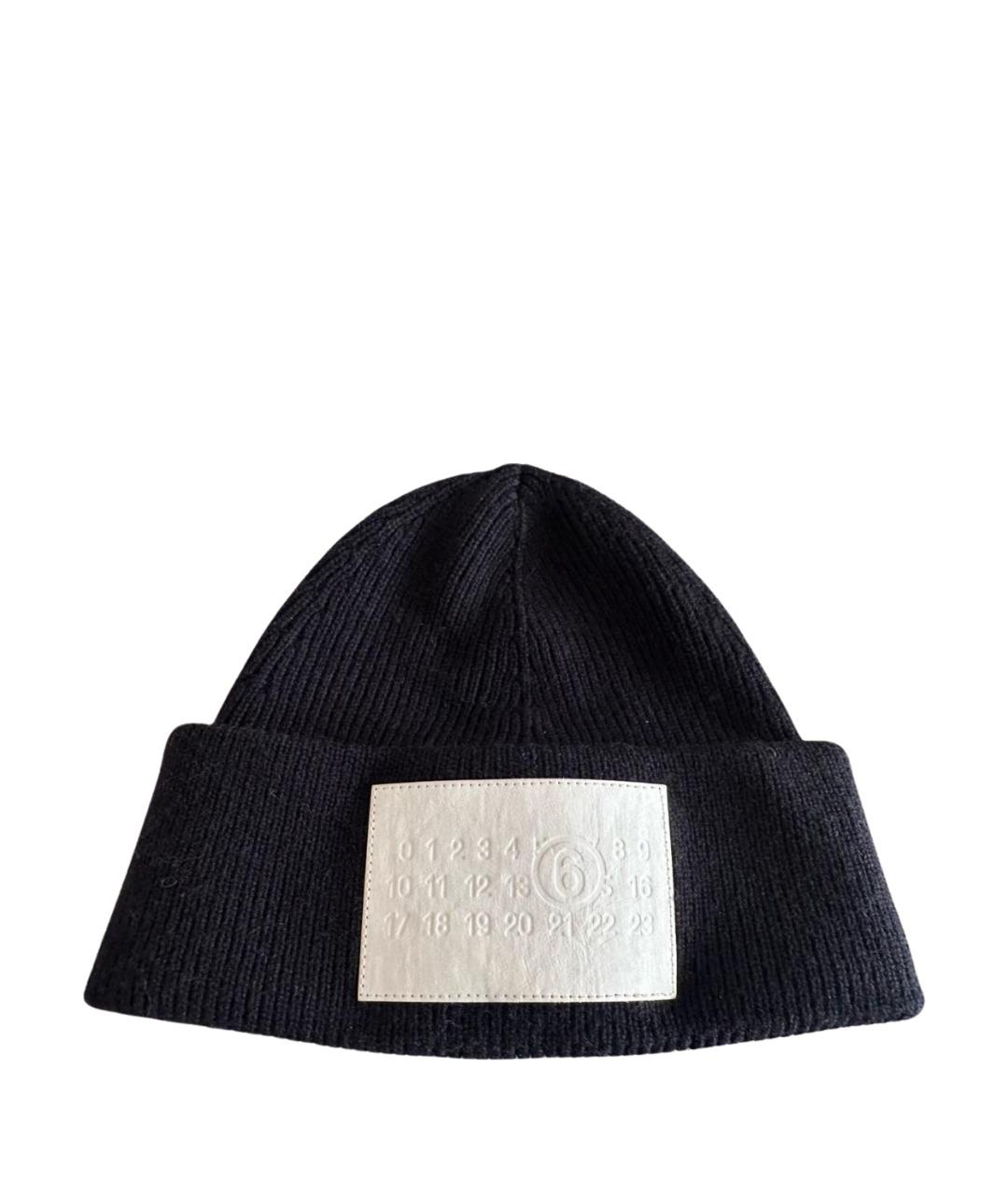 MM6 MAISON MARGIELA Черная шерстяная шапка, фото 1