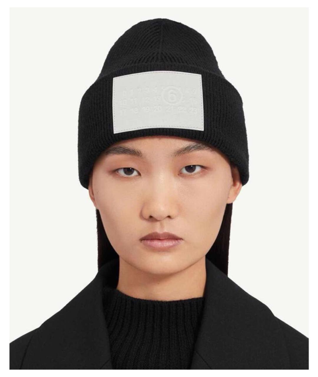 MM6 MAISON MARGIELA Черная шерстяная шапка, фото 5