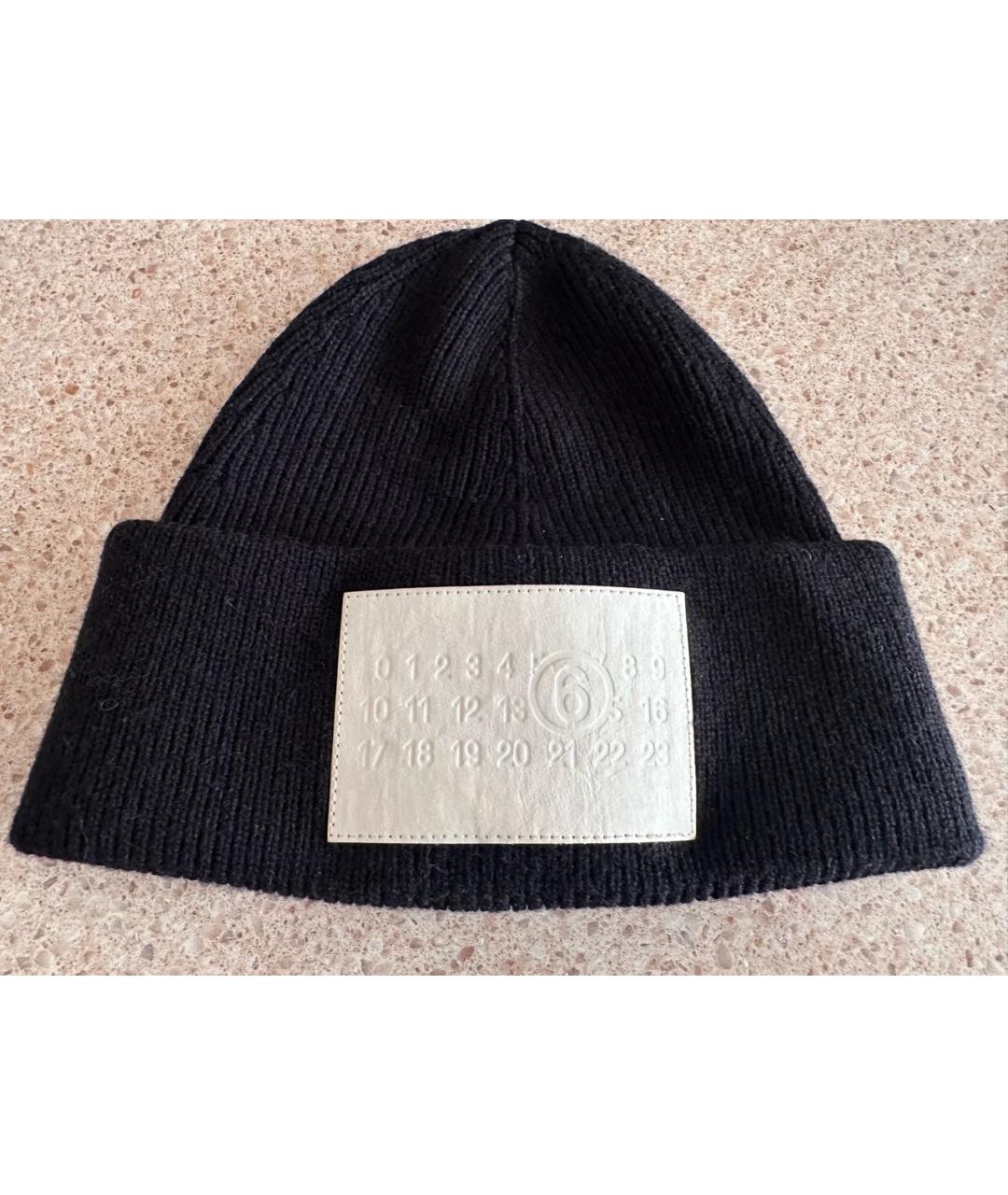 MM6 MAISON MARGIELA Черная шерстяная шапка, фото 6