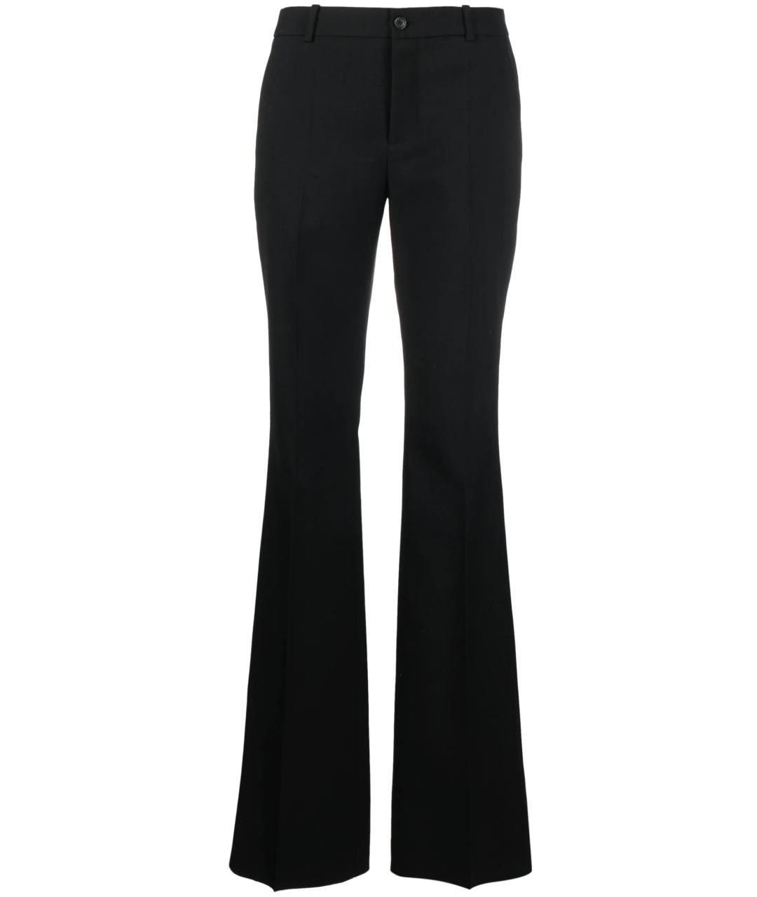 SAINT LAURENT Черные шерстяные прямые брюки, фото 9