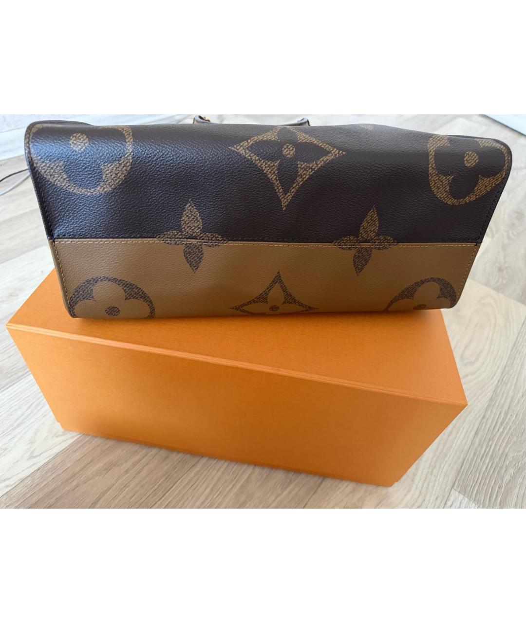 LOUIS VUITTON Коричневая кожаная сумка тоут, фото 3