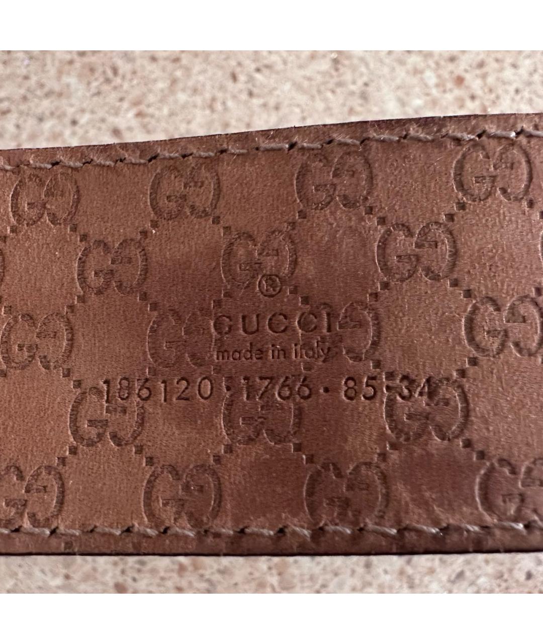 GUCCI Коричневый кожаный ремень, фото 5