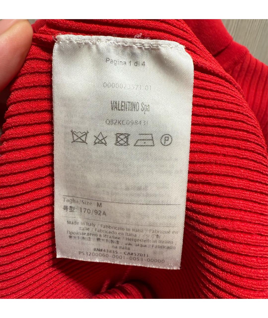 VALENTINO Красная вискозная водолазка, фото 8