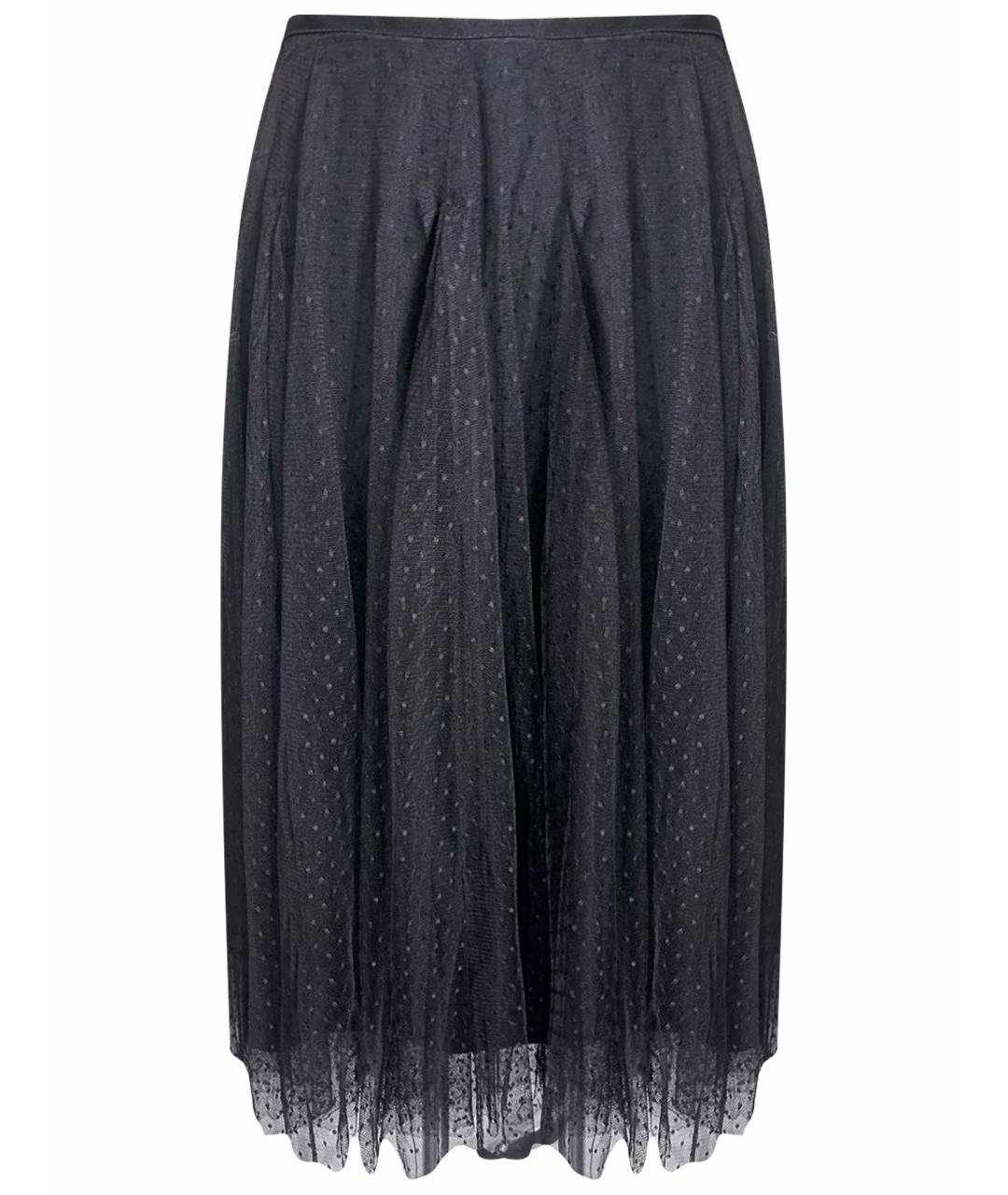 MAX MARA Черная сетчатая юбка миди, фото 1