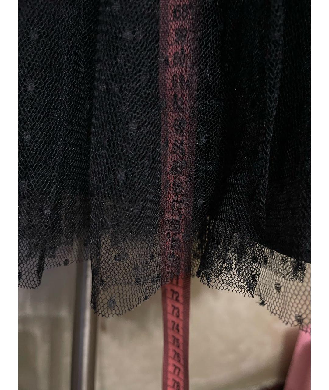 MAX MARA Черная сетчатая юбка миди, фото 4