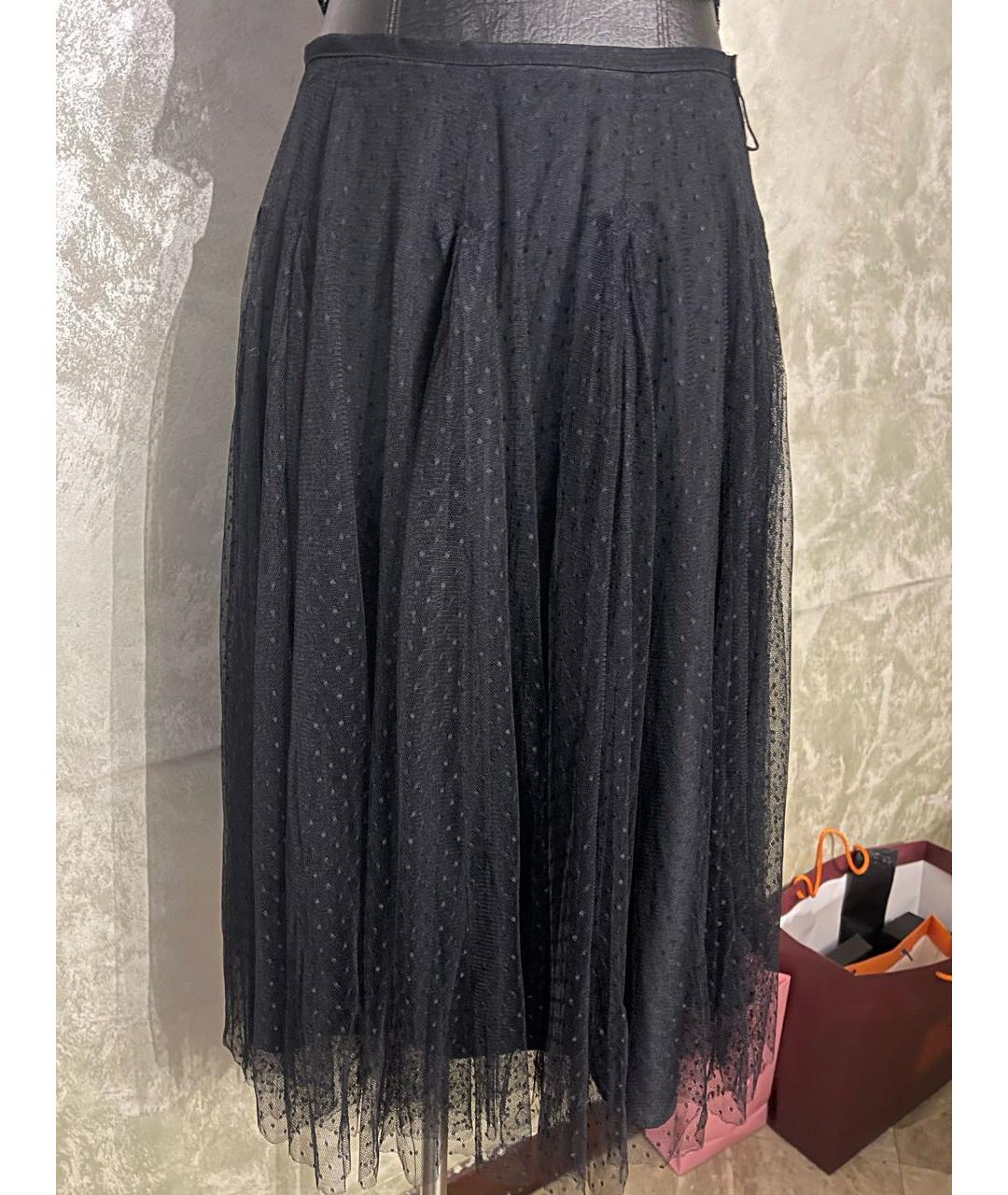 MAX MARA Черная сетчатая юбка миди, фото 7