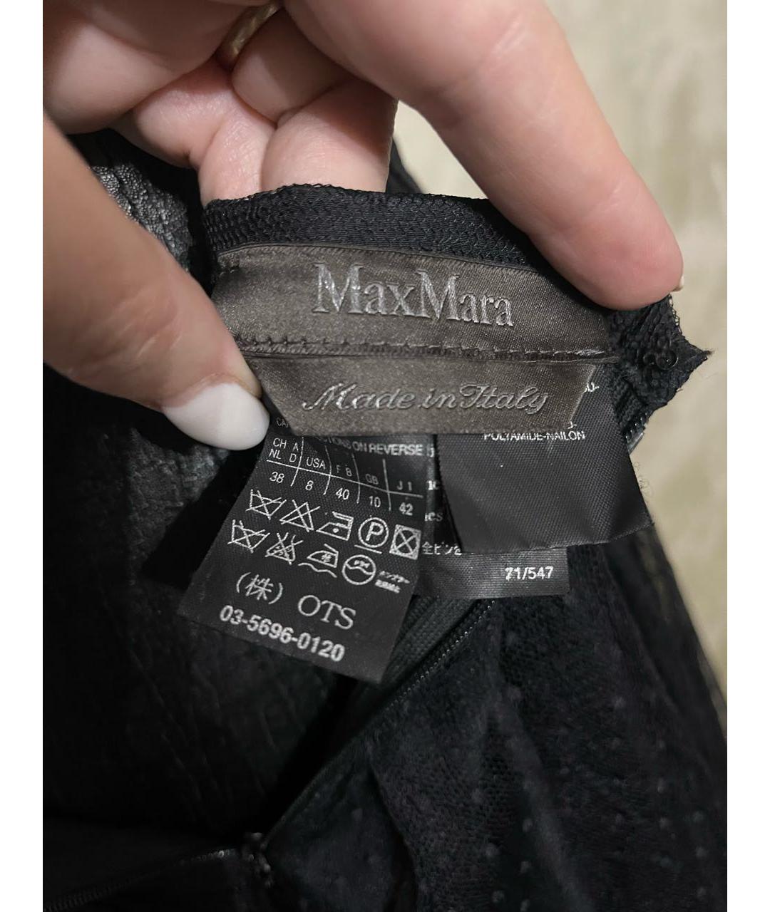 MAX MARA Черная сетчатая юбка миди, фото 6