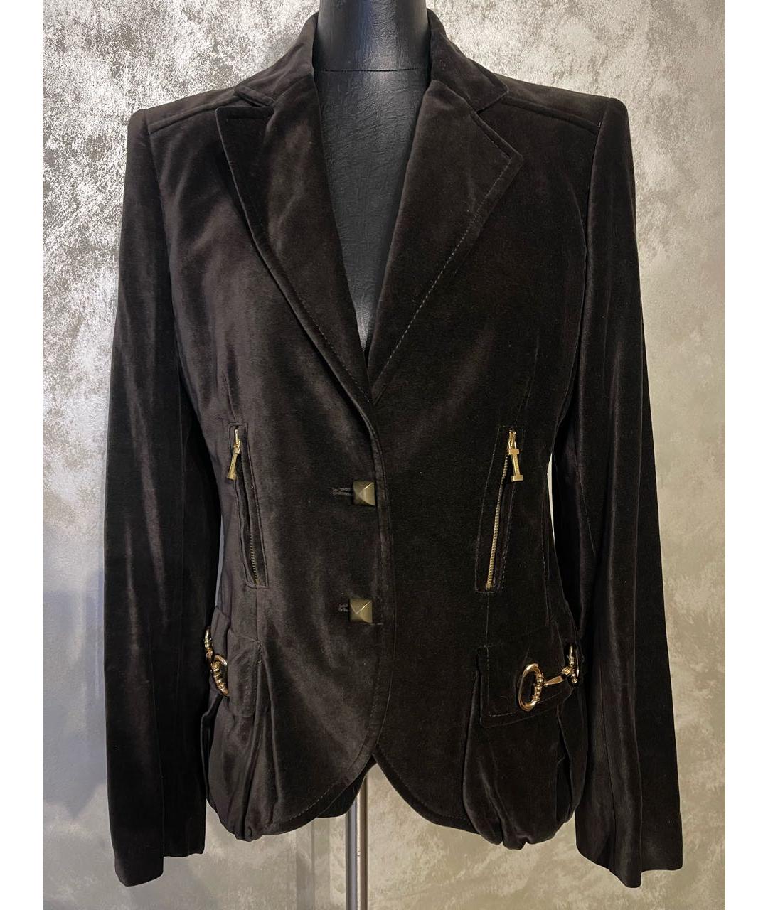 ICEBERG Коричневый велюровый жакет/пиджак, фото 8