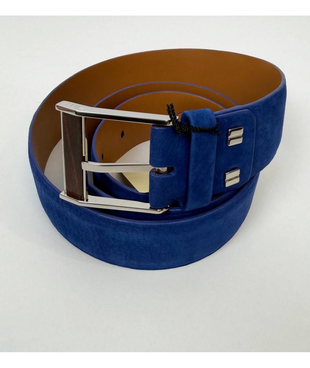 ZILLI Синий замшевый ремень, фото 4
