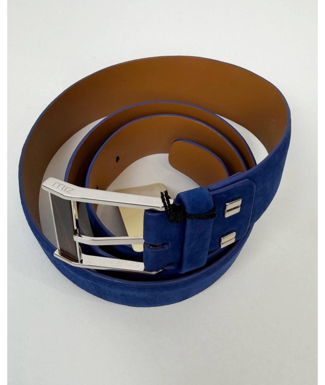 ZILLI Синий замшевый ремень, фото 2