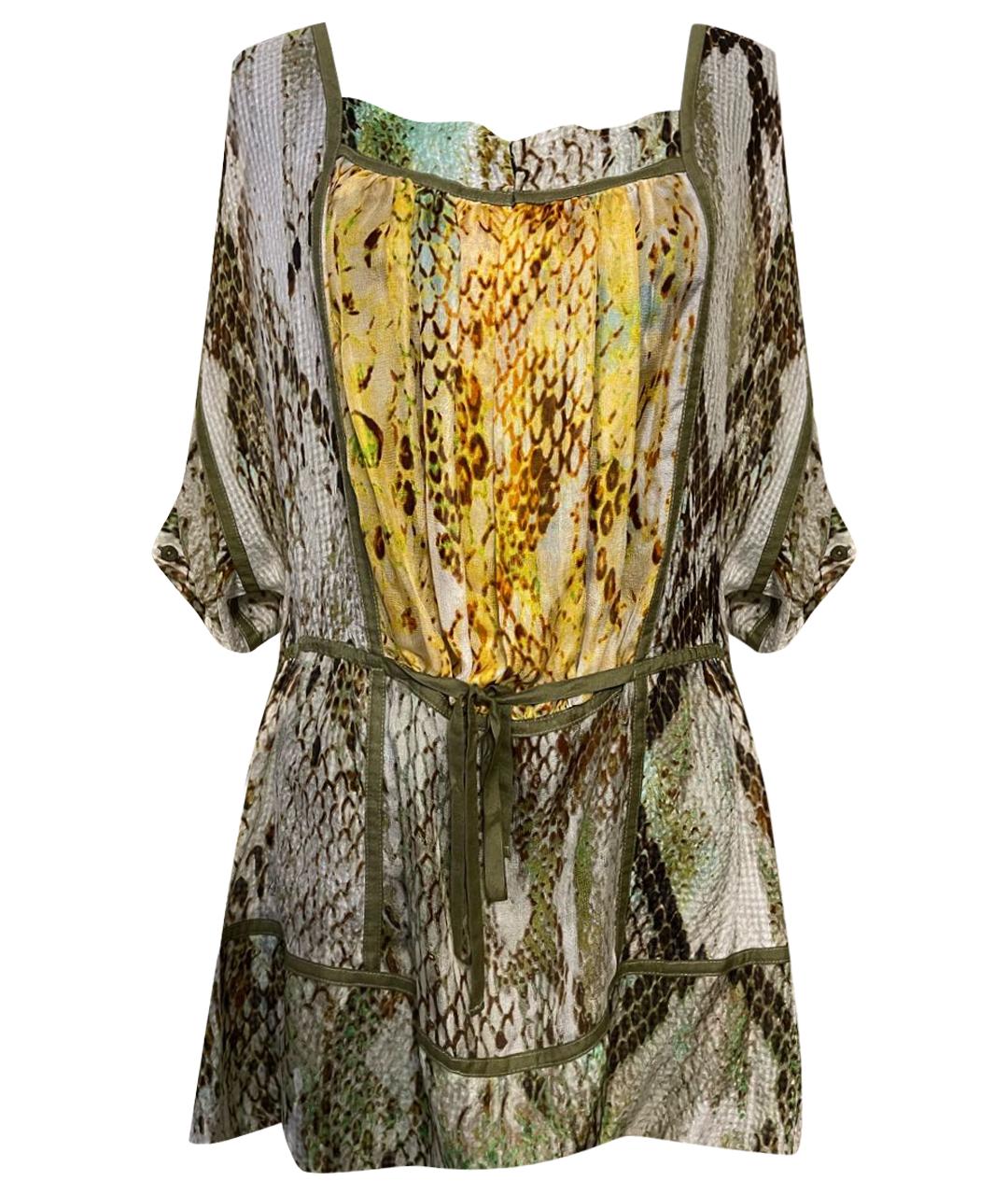 JUST CAVALLI Зеленая шелковая блузы, фото 1