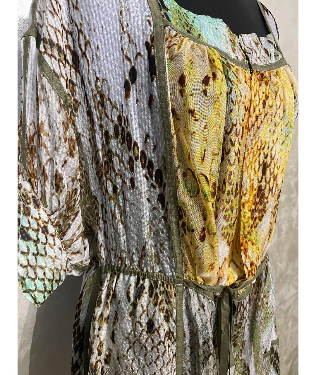 JUST CAVALLI Зеленая шелковая блузы, фото 4