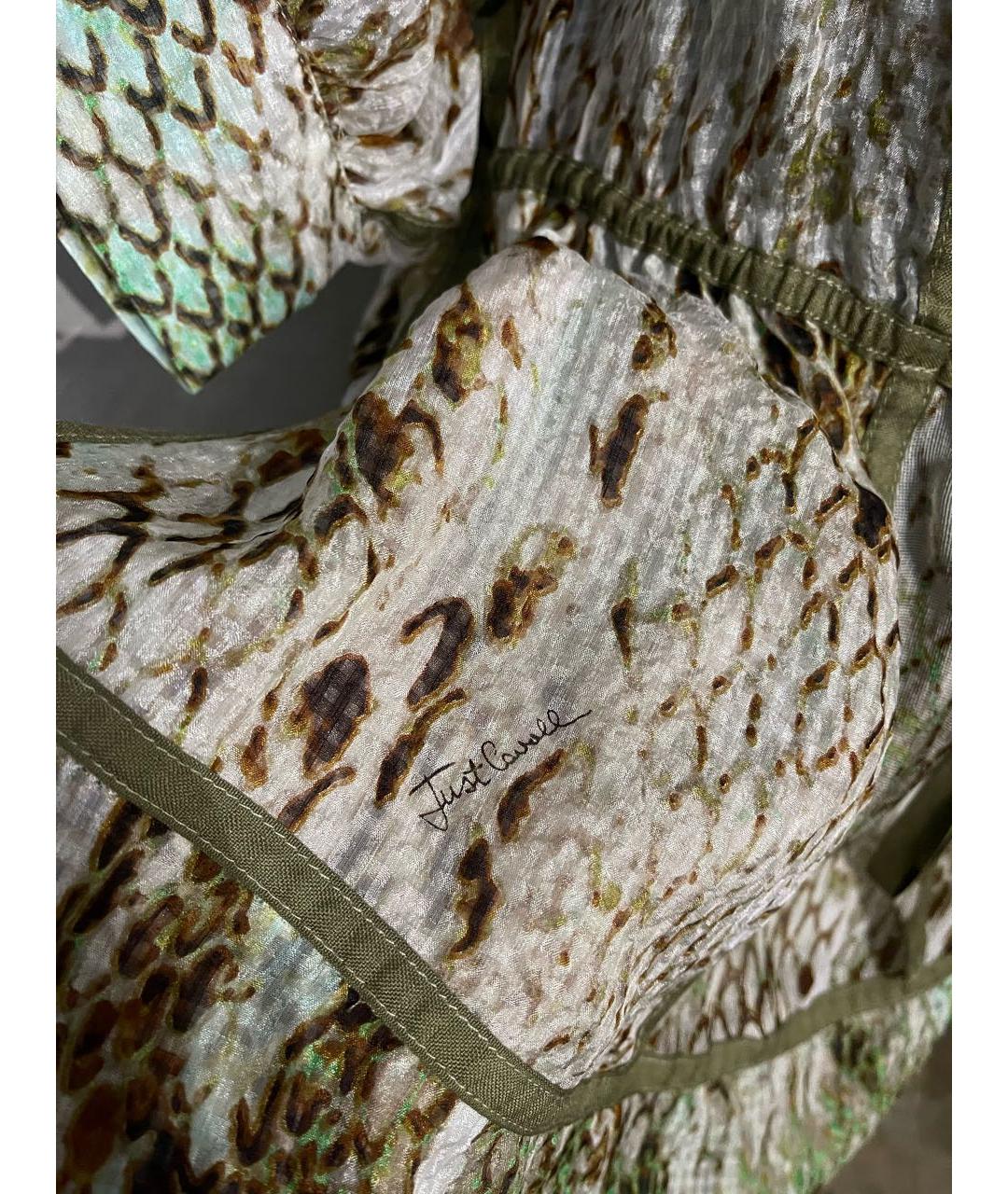 JUST CAVALLI Зеленая шелковая блузы, фото 5