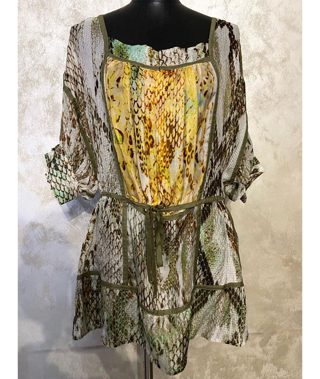 JUST CAVALLI Зеленая шелковая блузы, фото 8